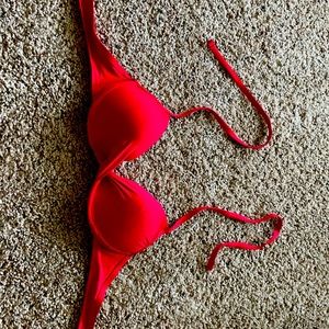 Padded red string bikini top. Fits 36C